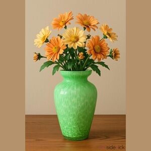 Murano Style Swirled Blown Glass Vase MCM Art Glass Handblown MidCentury Decor